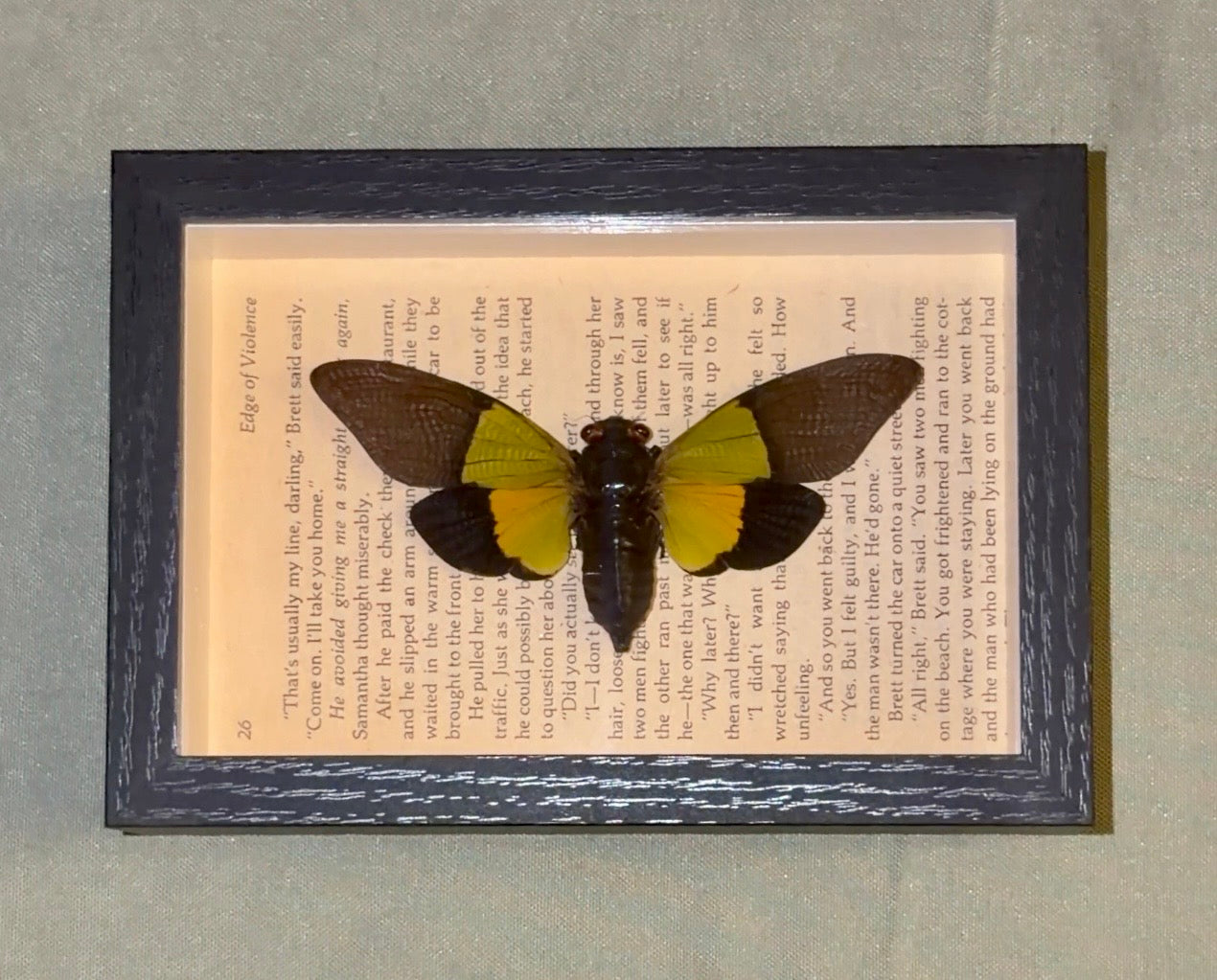 edge of violence themed green cicada