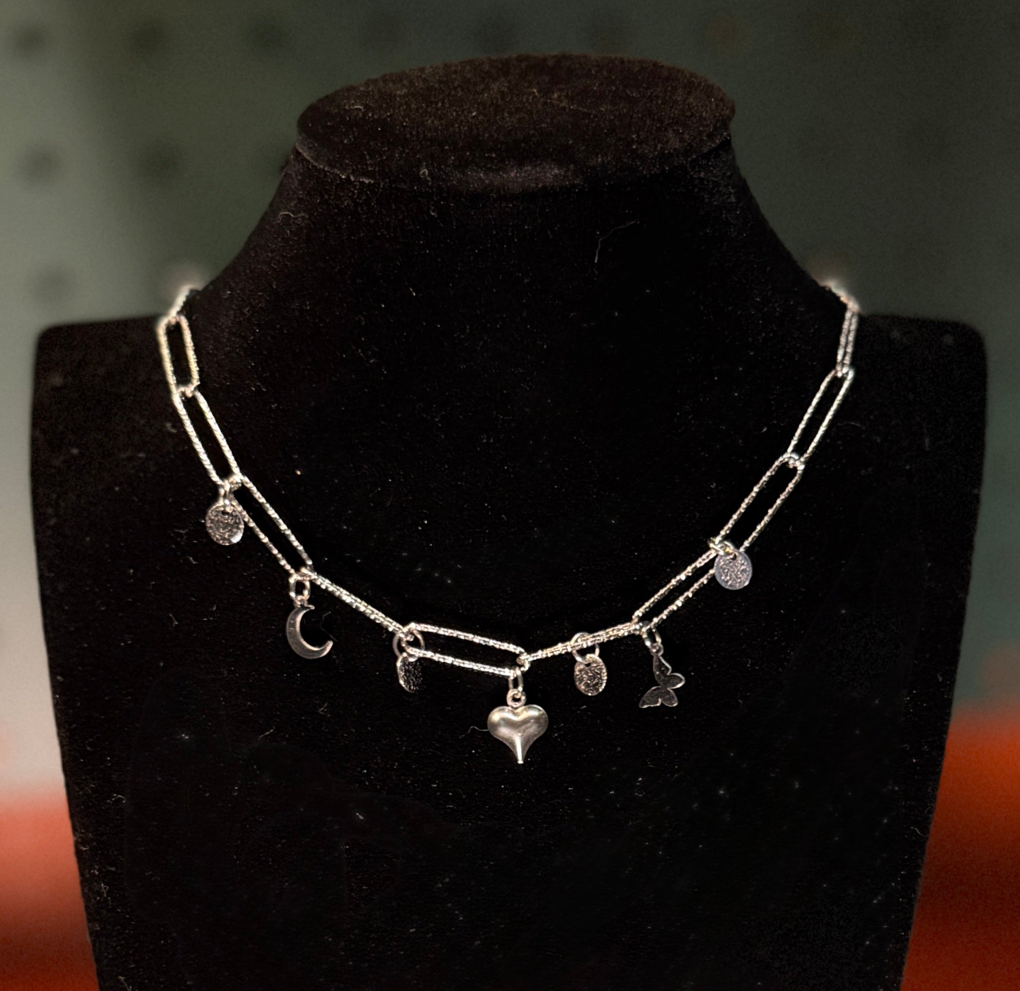 silver charm necklace