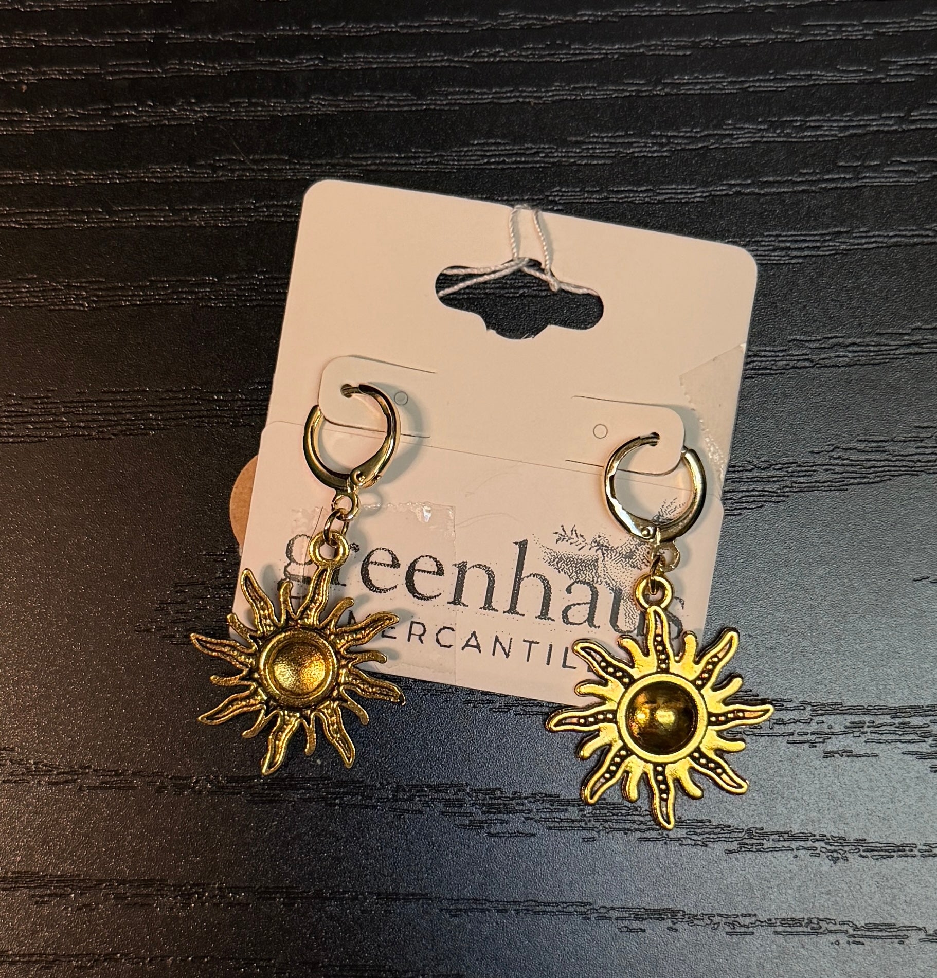 sun hoop earrings - gold