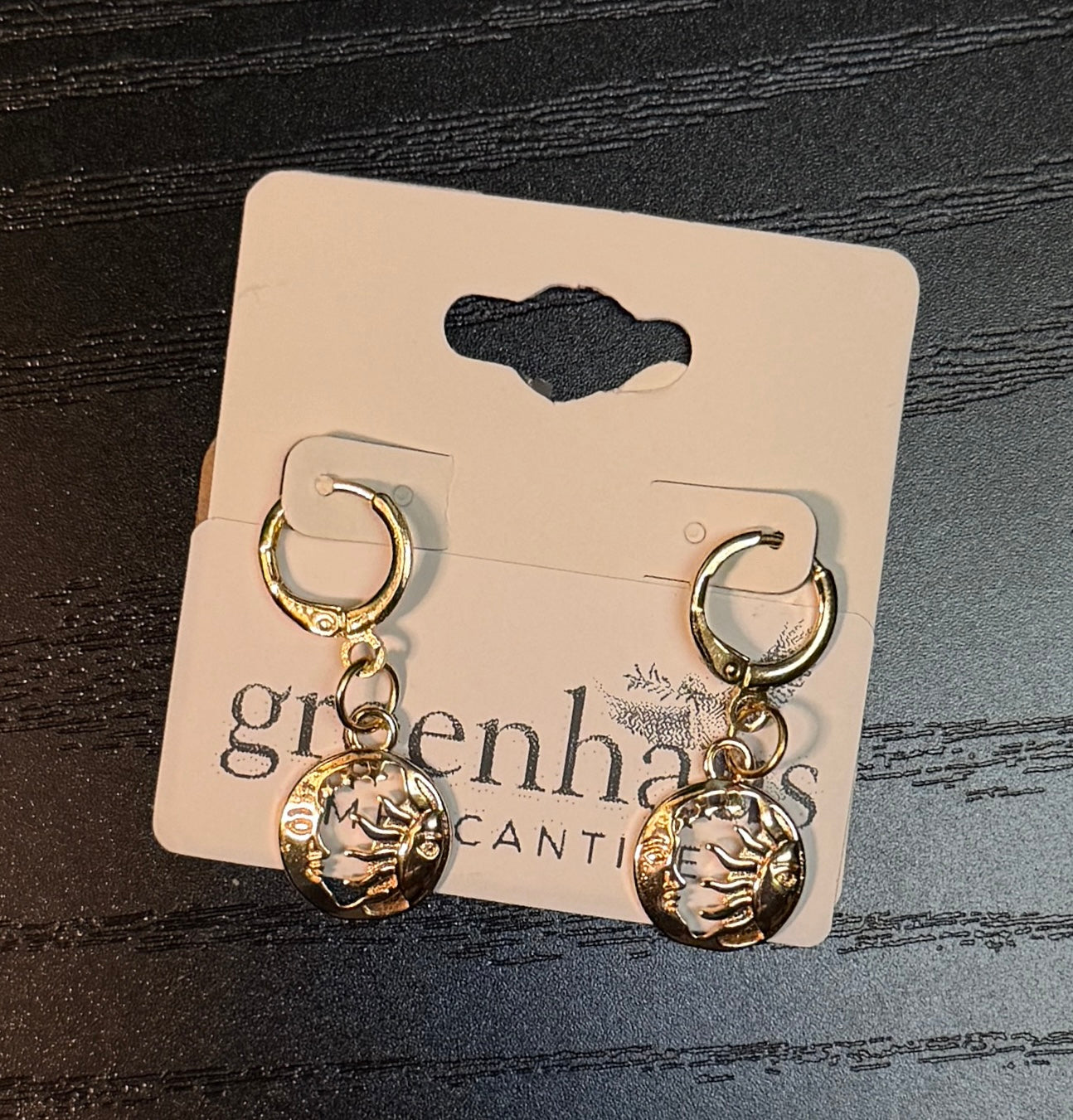 sun & moon hoop earrings - gold