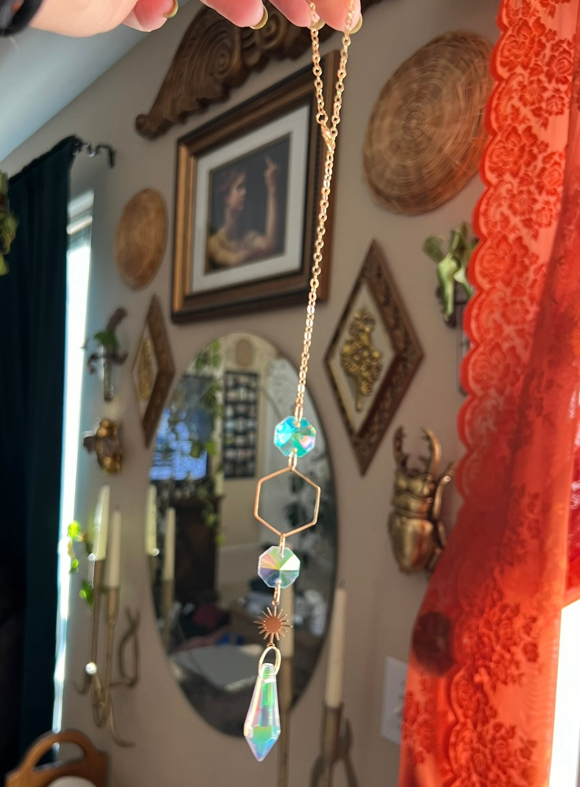 rearview mirror suncatcher - gold