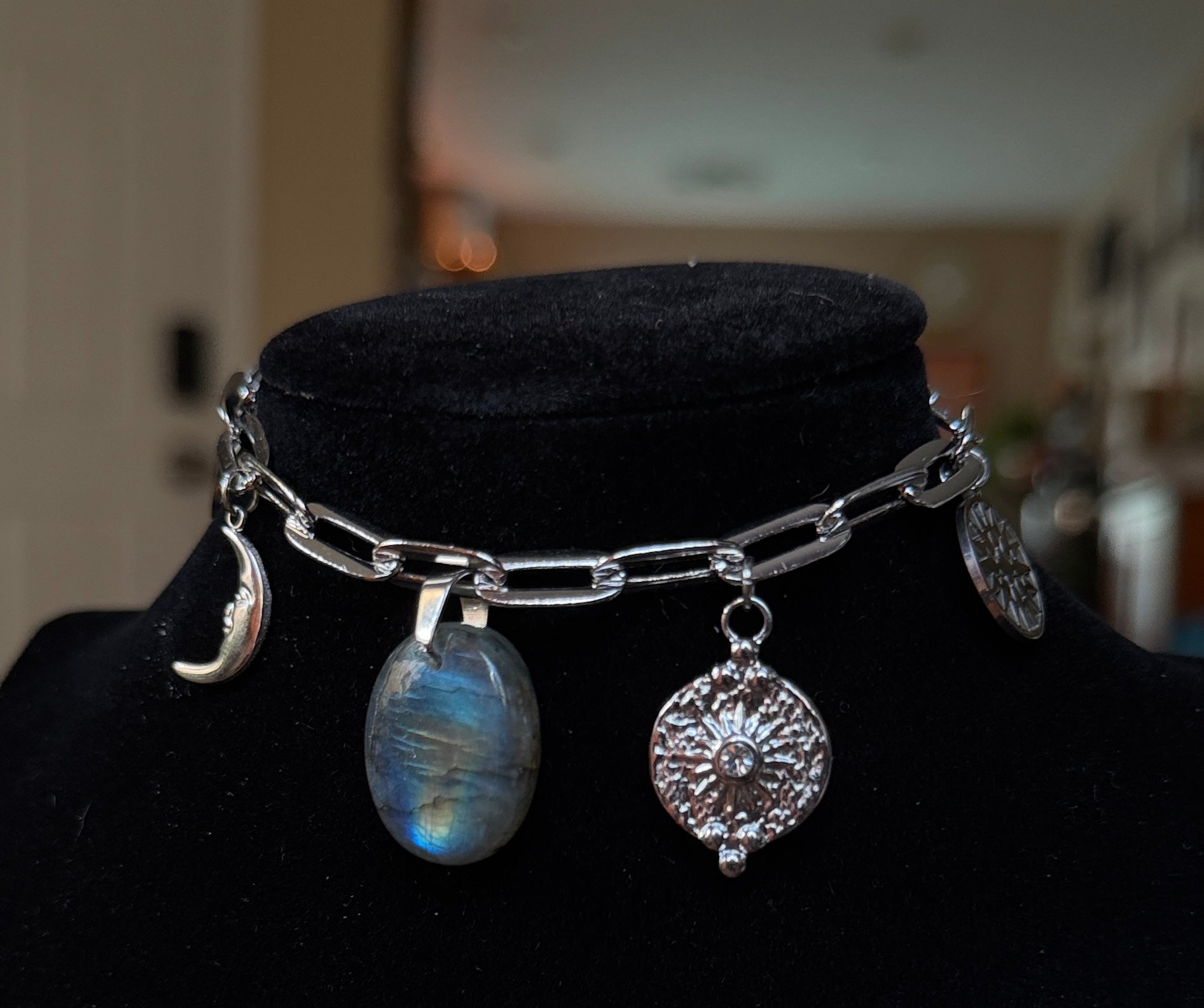 Labradorite Charm Bracelet - Silver