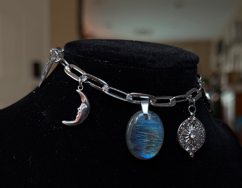 Labradorite Charm Bracelet - Silver