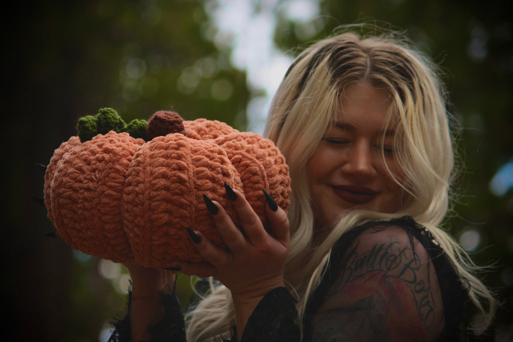 large pumpkin pillow