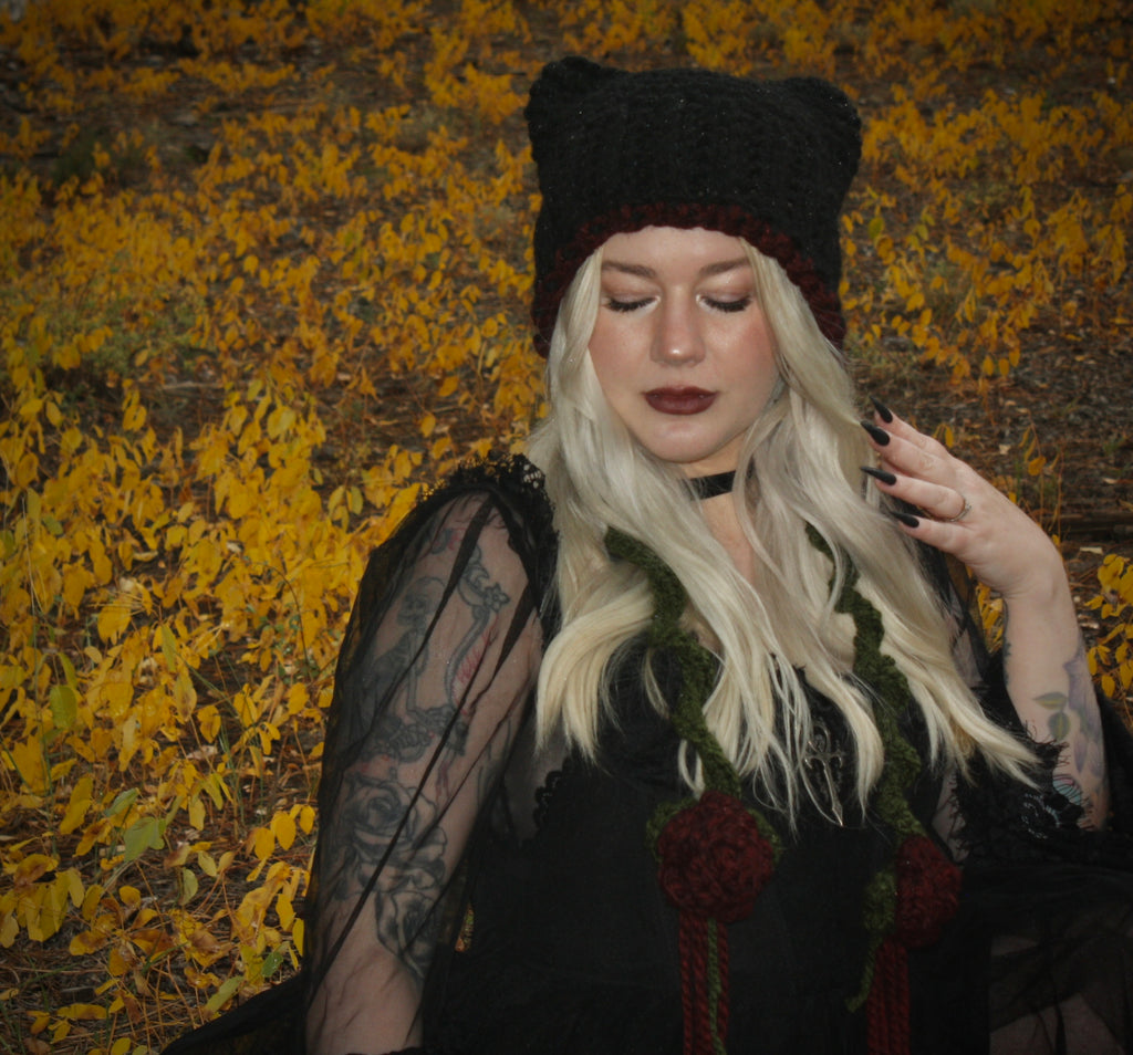 hopeless romantic kitty beanie