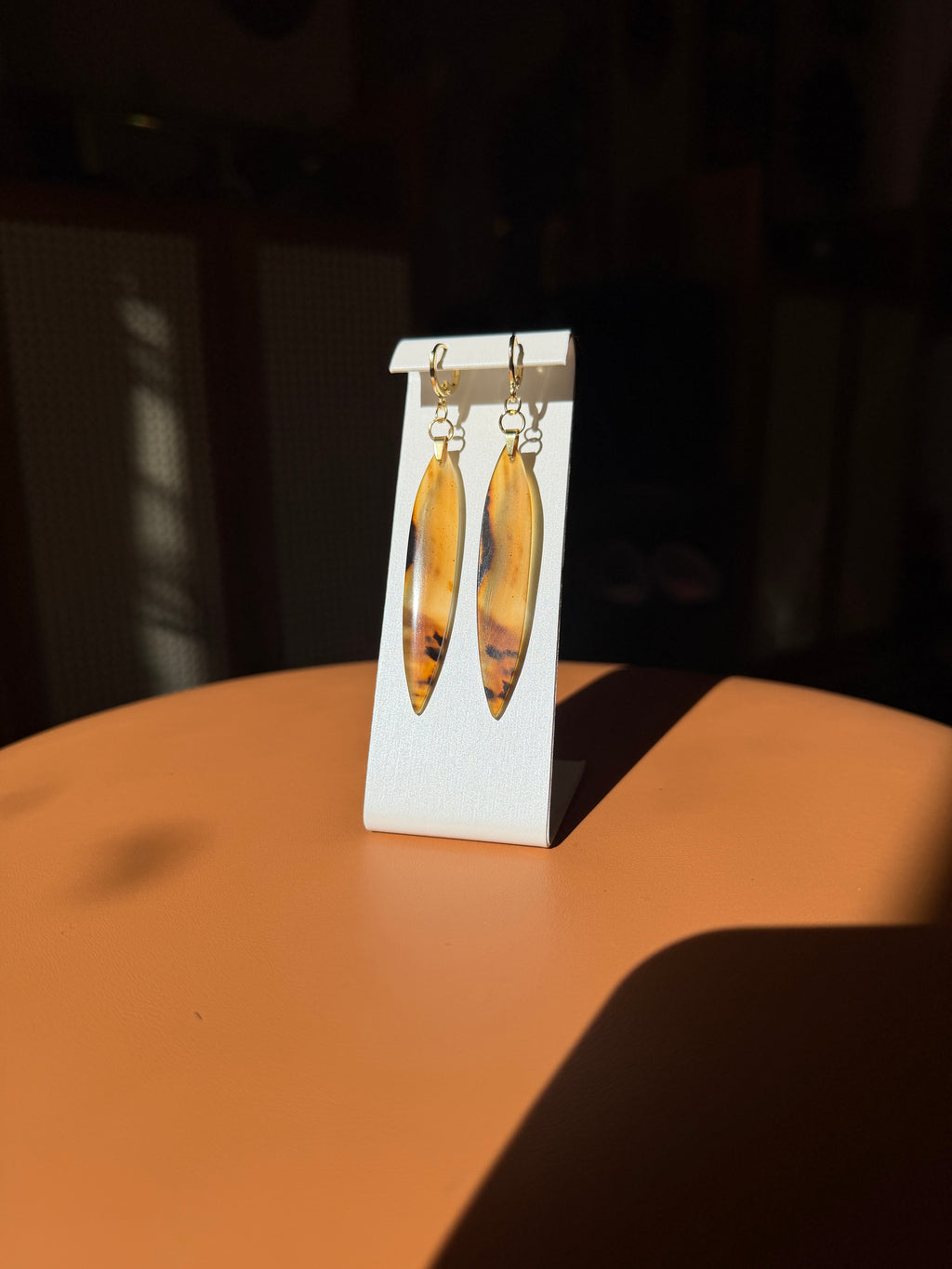 natural montana agate earrings - gold