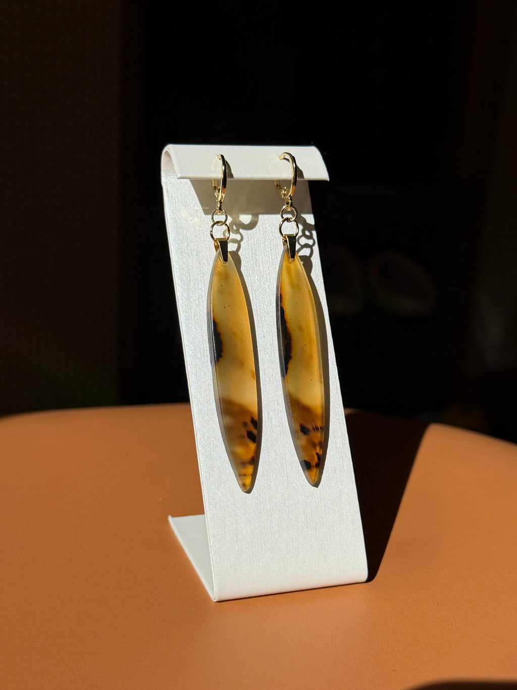 natural montana agate earrings - gold