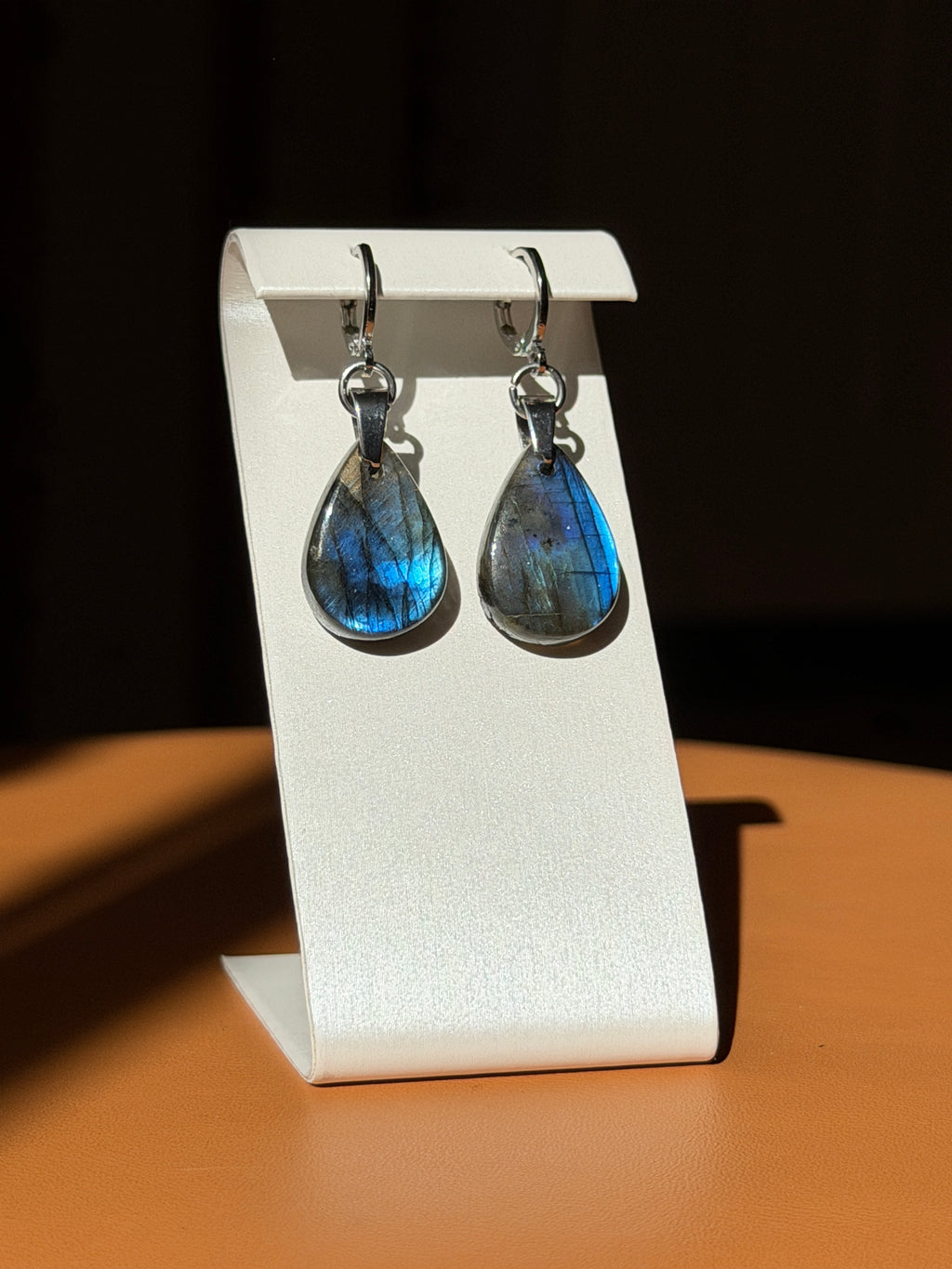 labradorite earrings - silver