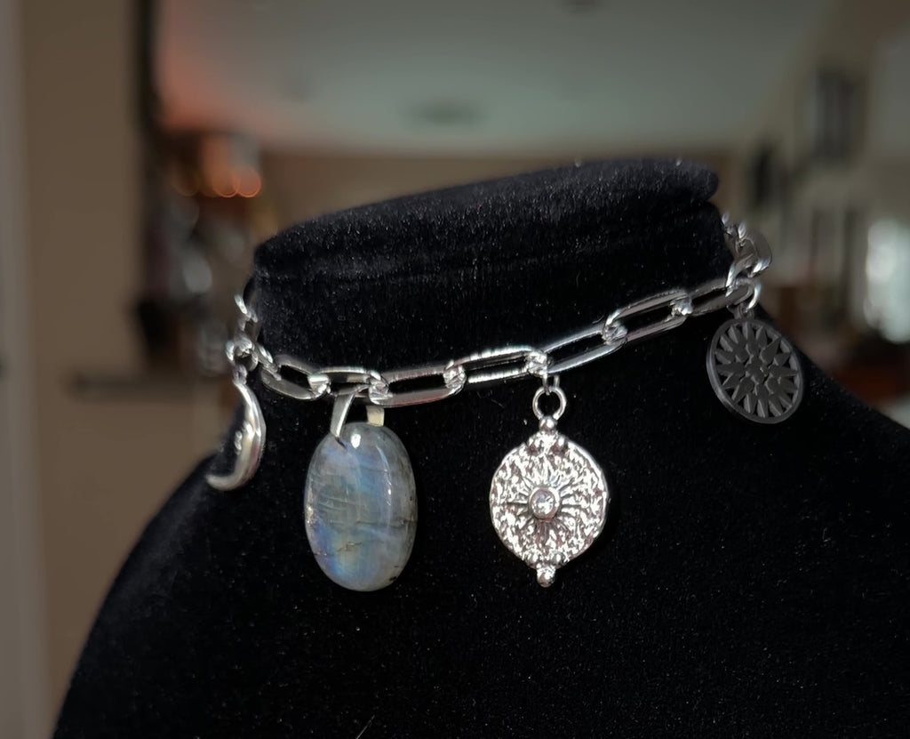 Labradorite Charm Bracelet - Silver